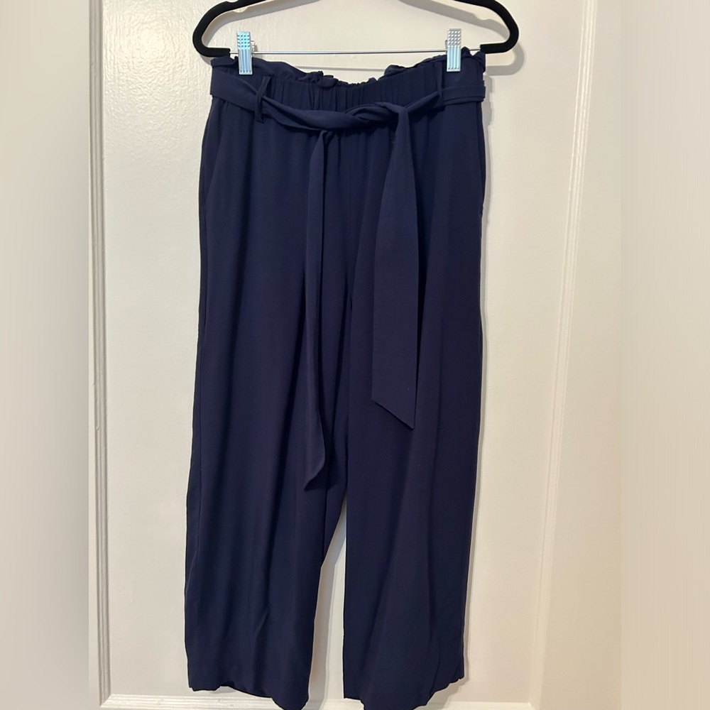 Point sur Viscose wide leg cropped pants